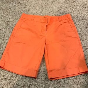 Orange J crew chino shorts
